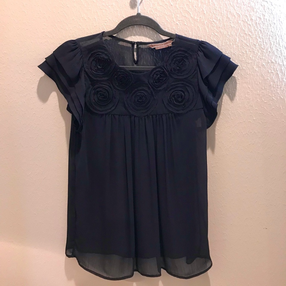 To The Max Short Ruffle Sleeve Blouse